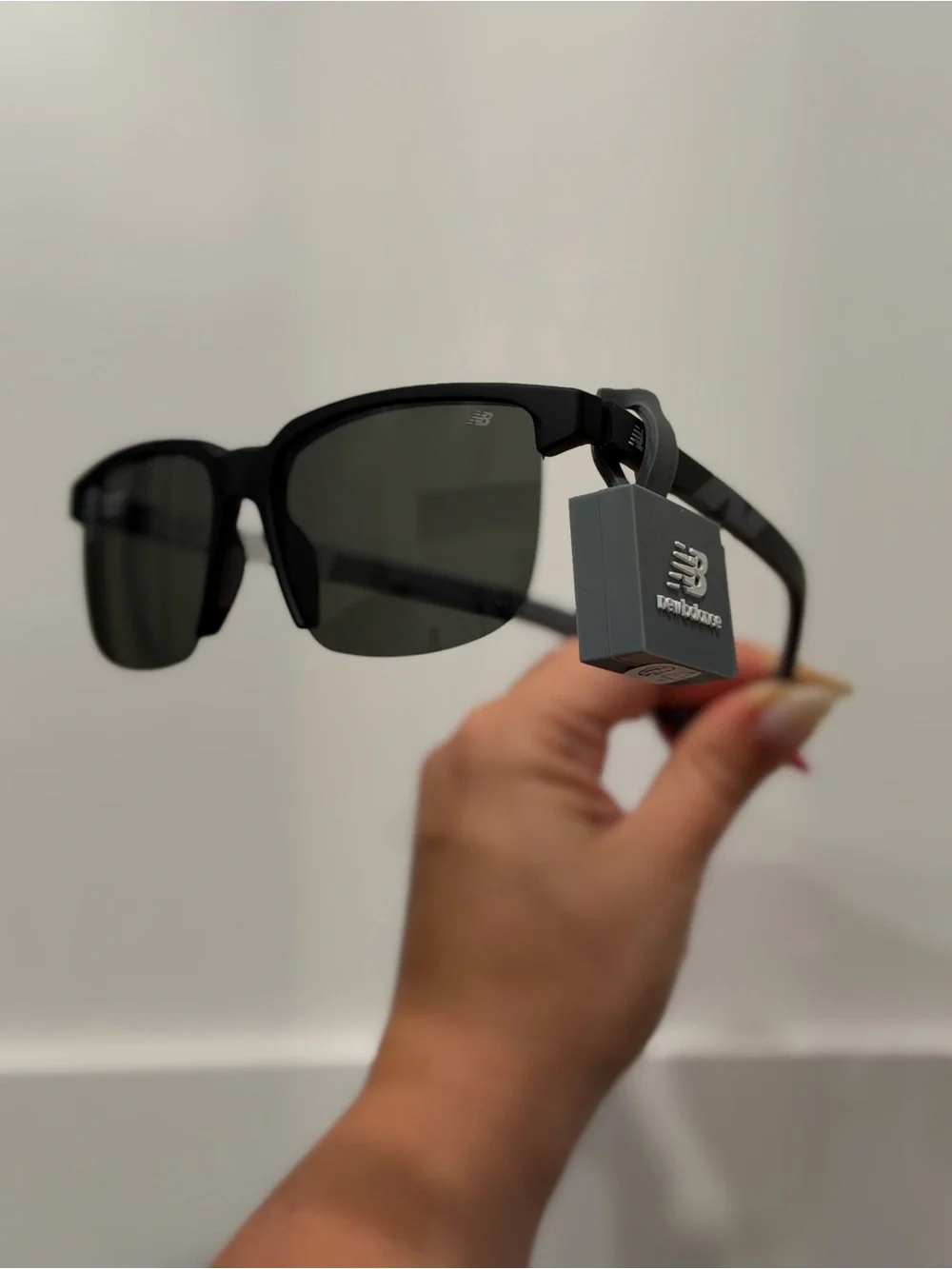New Balance Matte Black Sunglasses with Dark Gray Lenses